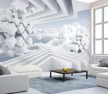 3D Silver Geometry WG19 Wall Murals Wallpaper AJ Wallpaper 2 