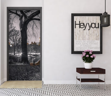 3D Night Trees 106129 Assaf Frank Door Mural