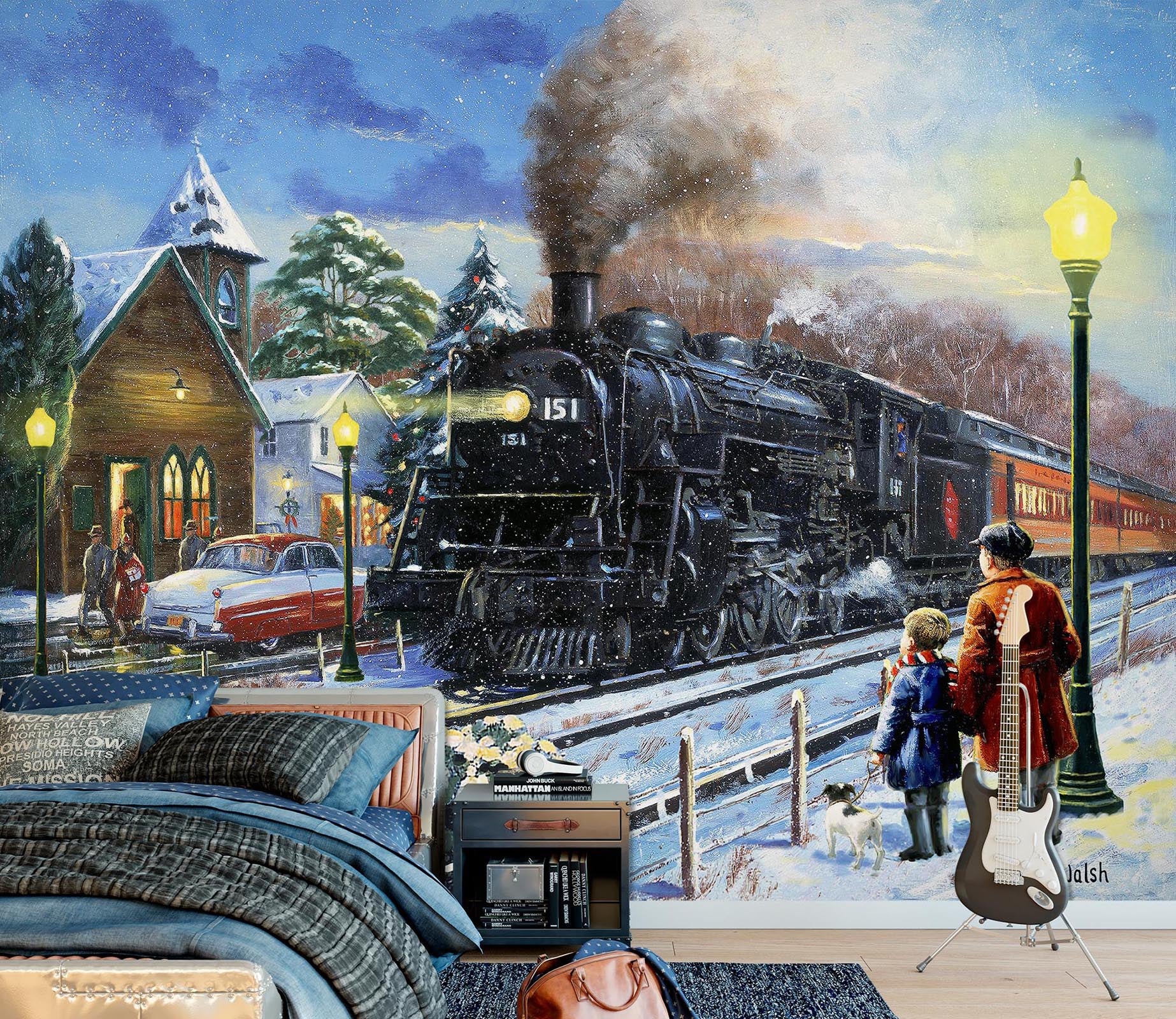 3D Train Station 118 Kevin Walsh Wall Mural Wall Murals