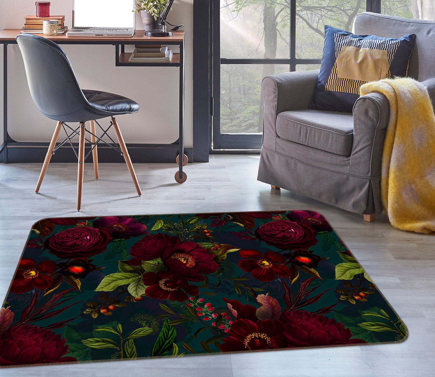 3D Quiet Flower 174 Uta Naumann Rug Non Slip Rug Mat