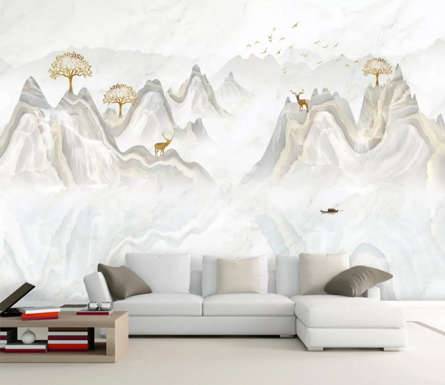 3D Fawn Mountain WC997 Wall Murals