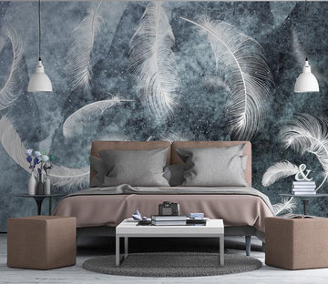 3D Gray Feather 601 Wall Murals Wallpaper AJ Wallpaper 2 