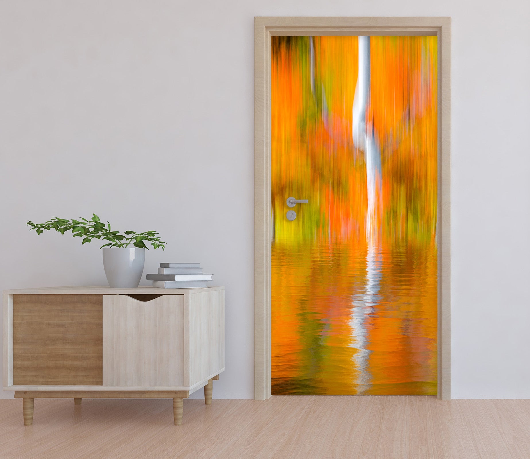 3D Orange Water Ripple 12027 Marco Carmassi Door Mural