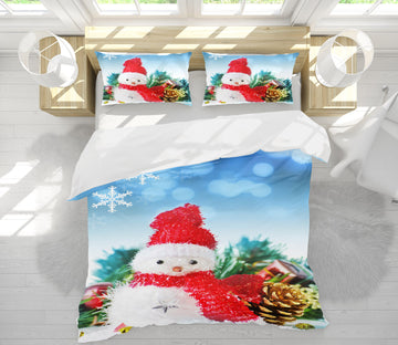 3D Snowman Doll 52230 Christmas Quilt Duvet Cover Xmas Bed Pillowcases