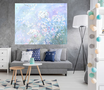 3D Sea Of Blue Flowers 028 Debi Coules Wall Sticker