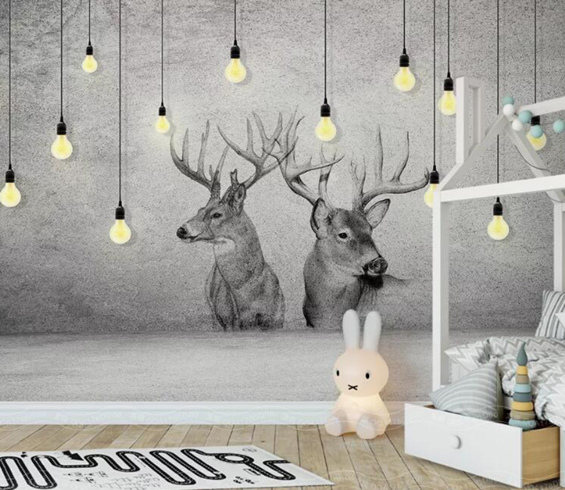 3D Elk Head WC38 Wall Murals Wallpaper AJ Wallpaper 2 