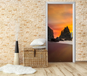 3D Sunset Beach Stones 11567 Marco Carmassi Door Mural