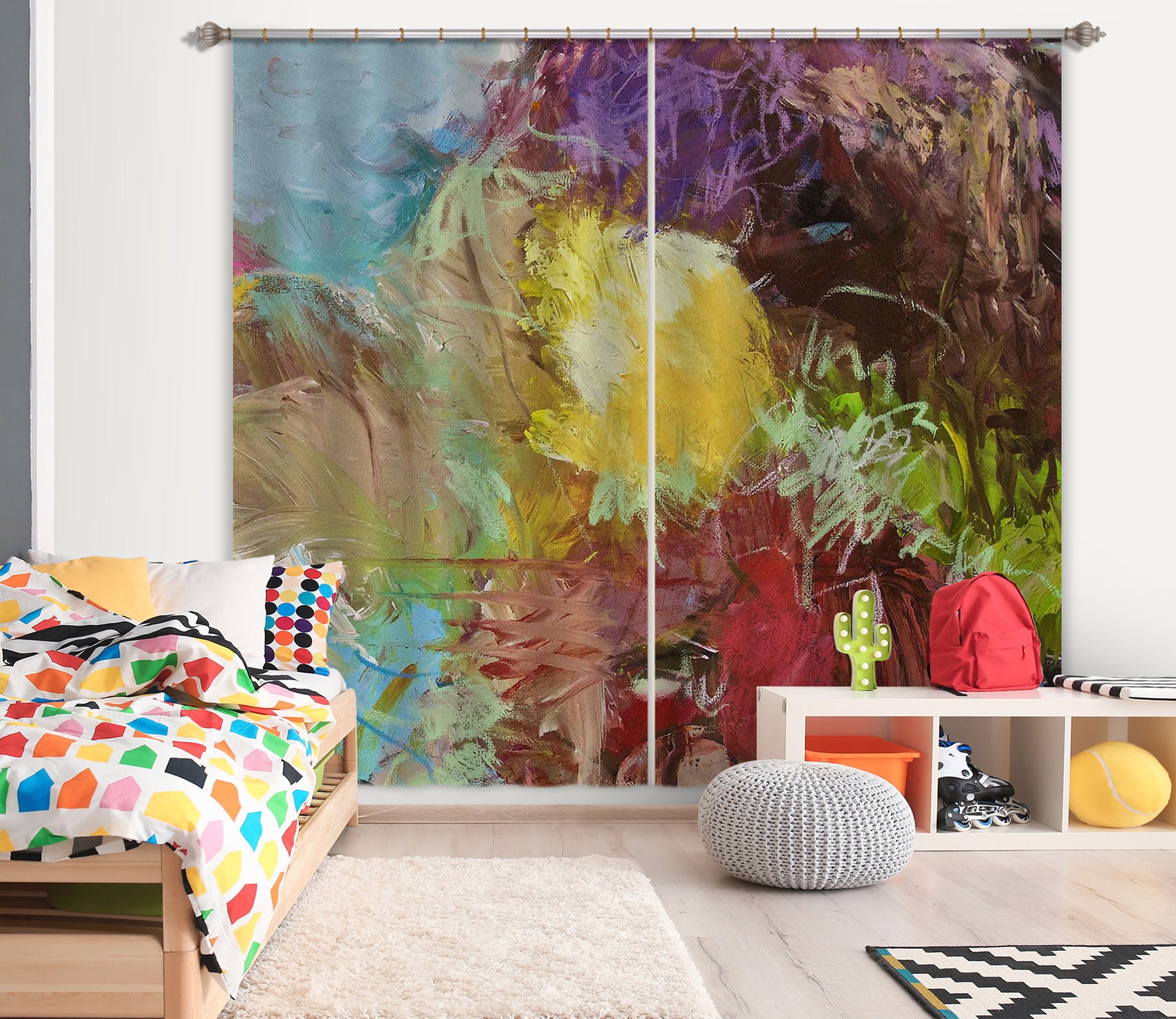 3D Color Graffiti 201 Allan P. Friedlander Curtain Curtains Drapes