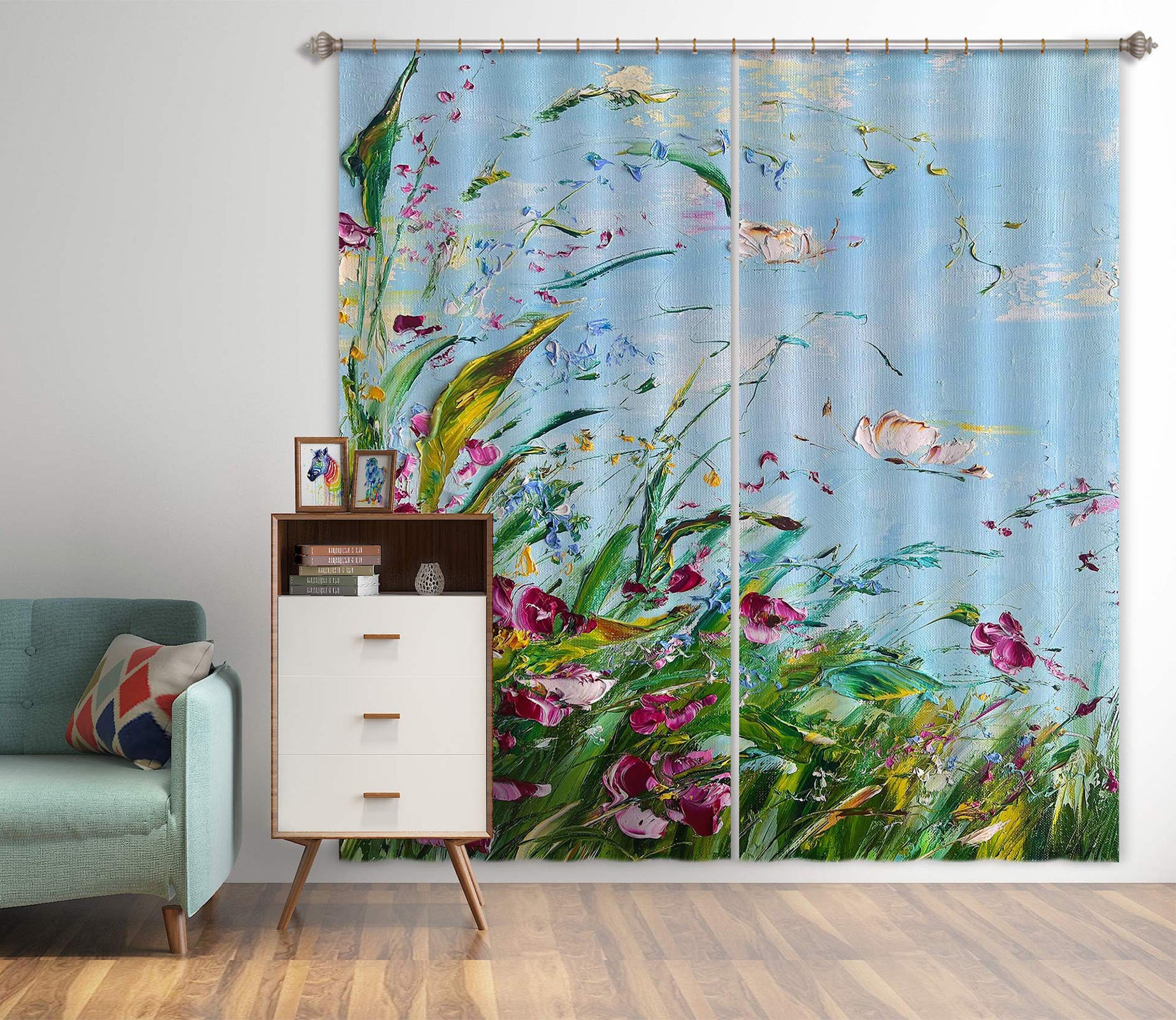 3D Garden Leaves 412 Skromova Marina Curtain Curtains Drapes