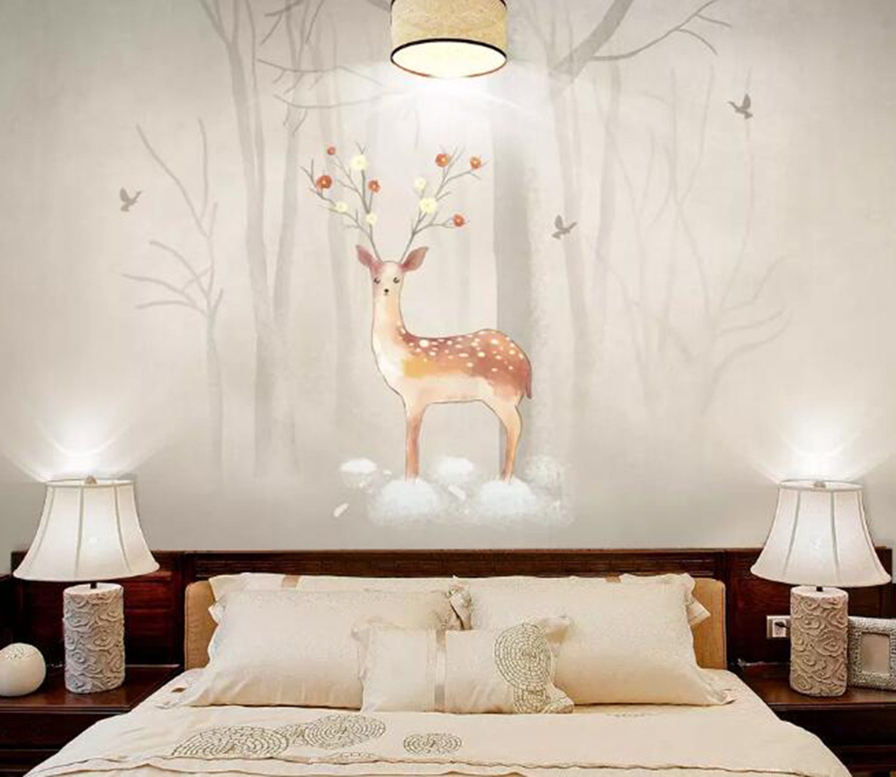 3D Forest Fawn WG63 Wall Murals Wallpaper AJ Wallpaper 2 