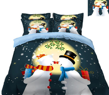 3D Snowman 32055 Christmas Quilt Duvet Cover Xmas Bed Pillowcases