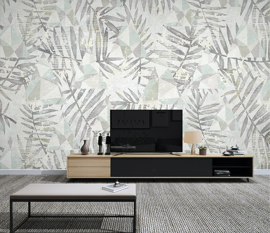 3D Black Leaf Pattern WG032 Wall Murals