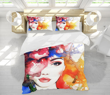 3D Watercolor Star 013 Bed Pillowcases Quilt