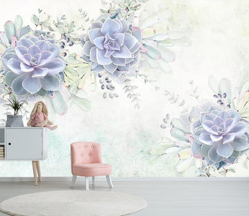 3D Succulents Flower WC402 Wall Murals