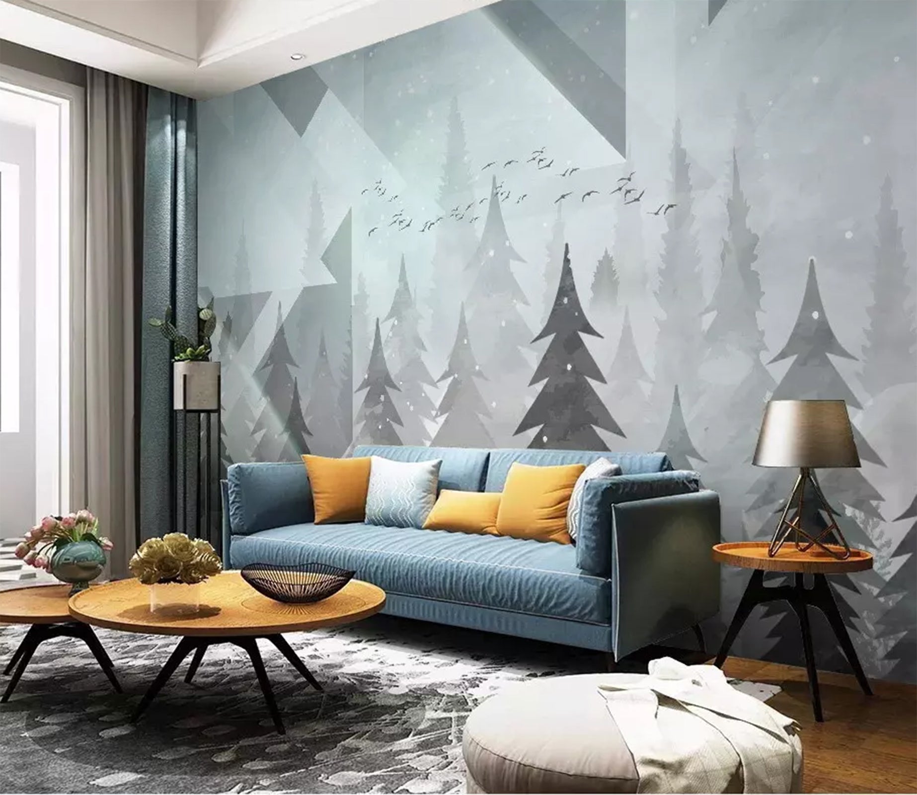 3D Grey Forest WC06 Wall Murals Wallpaper AJ Wallpaper 2 