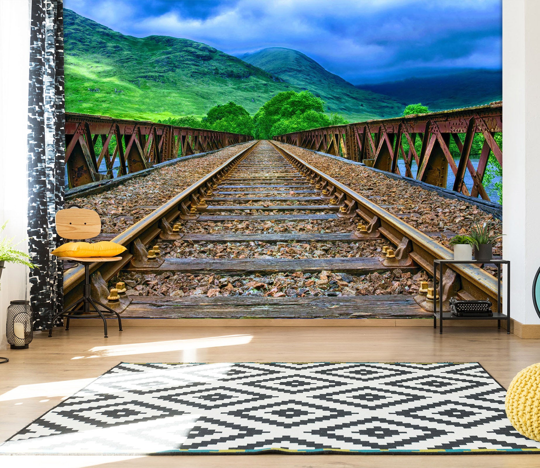 3D Forest Railway 2040 Wall Murals