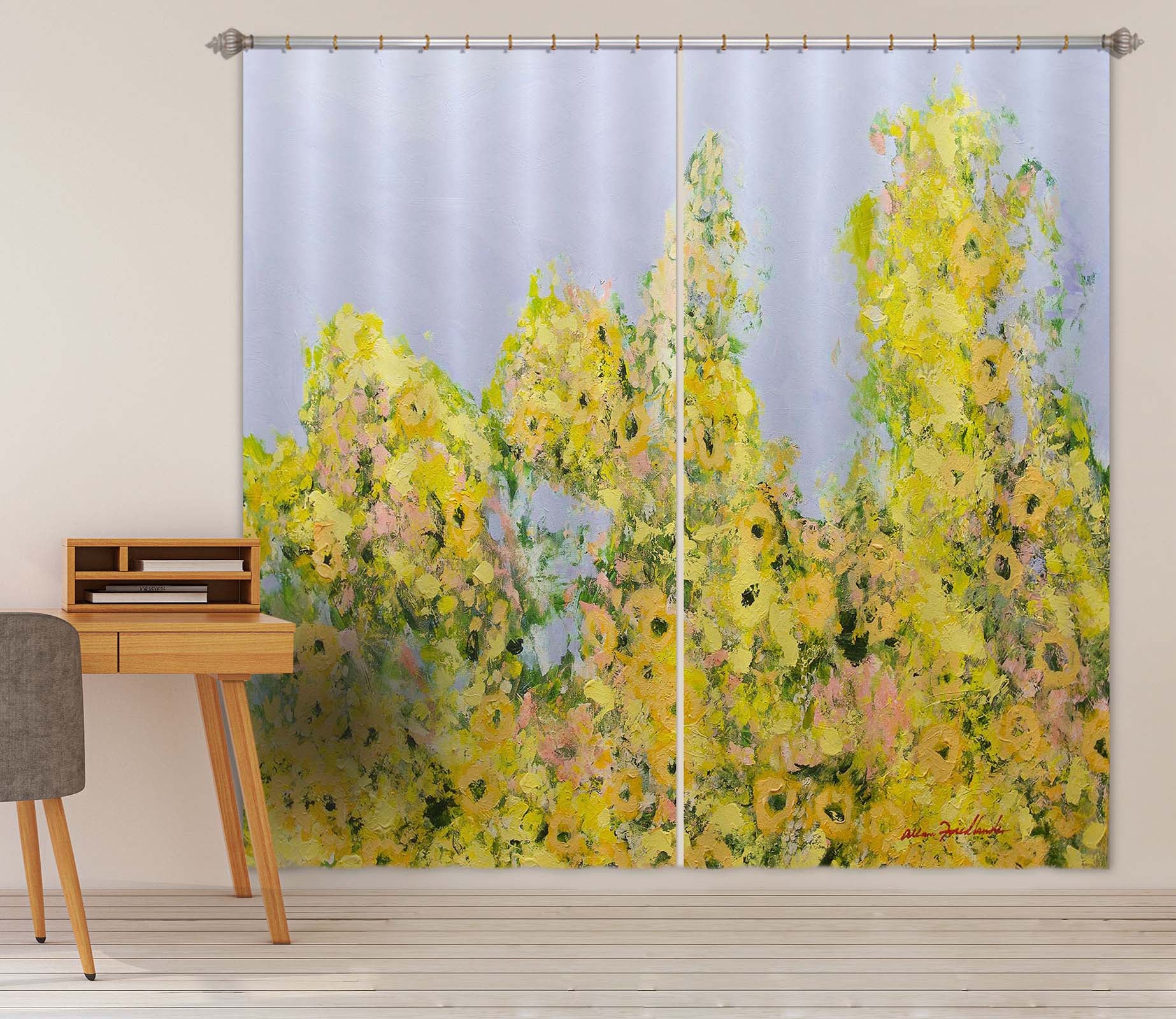 3D Canola Flower 268 Allan P. Friedlander Curtain Curtains Drapes