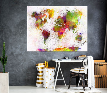 3D Color Splash 213 World Map Wall Sticker