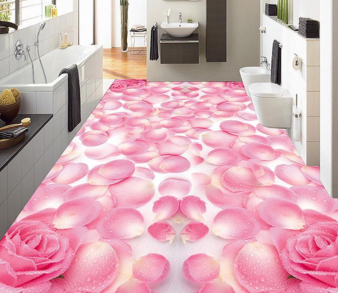 3D Pink Flowers WG037 Floor Mural Wallpaper AJ Wallpaper 2 