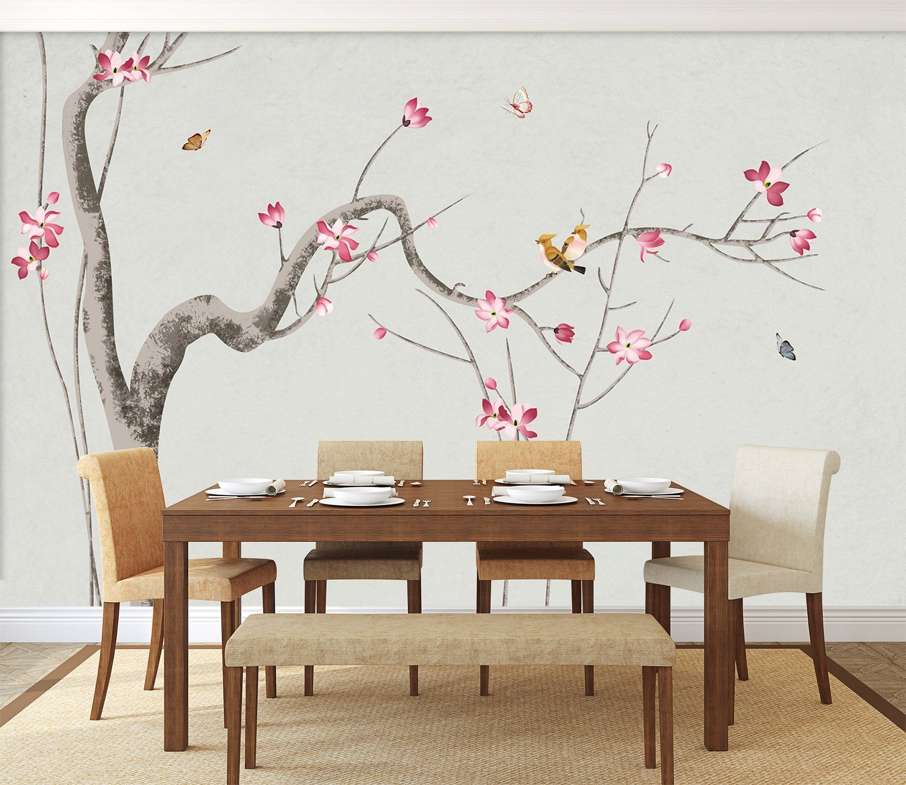 3D Ink Painting Tree Flower 548 Wallpaper AJ Wallpaper 2 