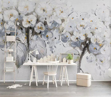 3D White Flowers WG43 Wall Murals Wallpaper AJ Wallpaper 2 