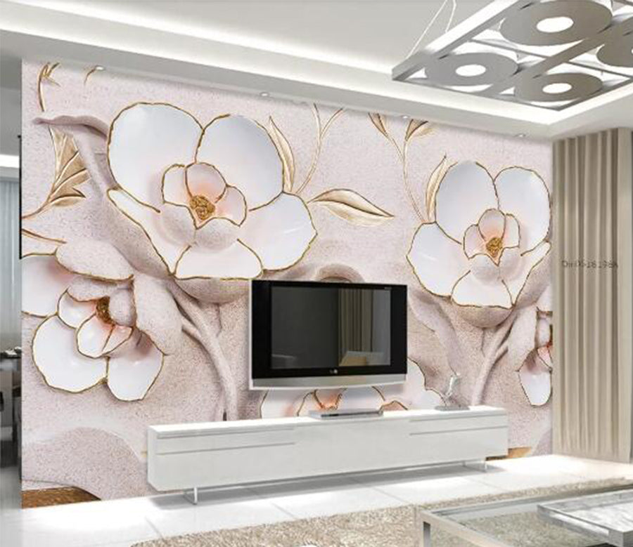 3D Embossed Plum WC462 Wall Murals