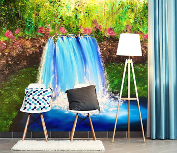 3D Blue Waterfall 149 Skromova Marina Wall Mural Wall Murals