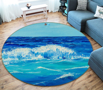 3D Waves 18128 Marina Zotova Rug Round Non Slip Rug Mat