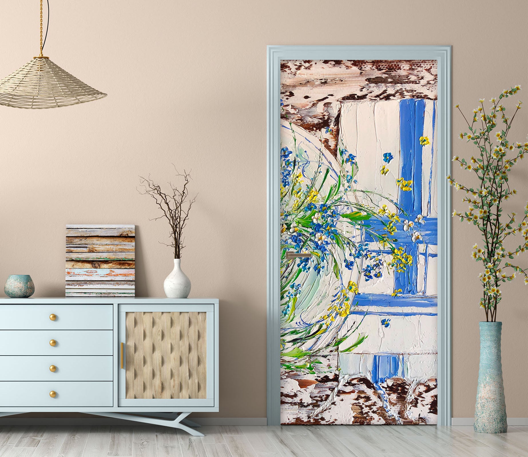 3D Yellow Flower 3323 Skromova Marina Door Mural