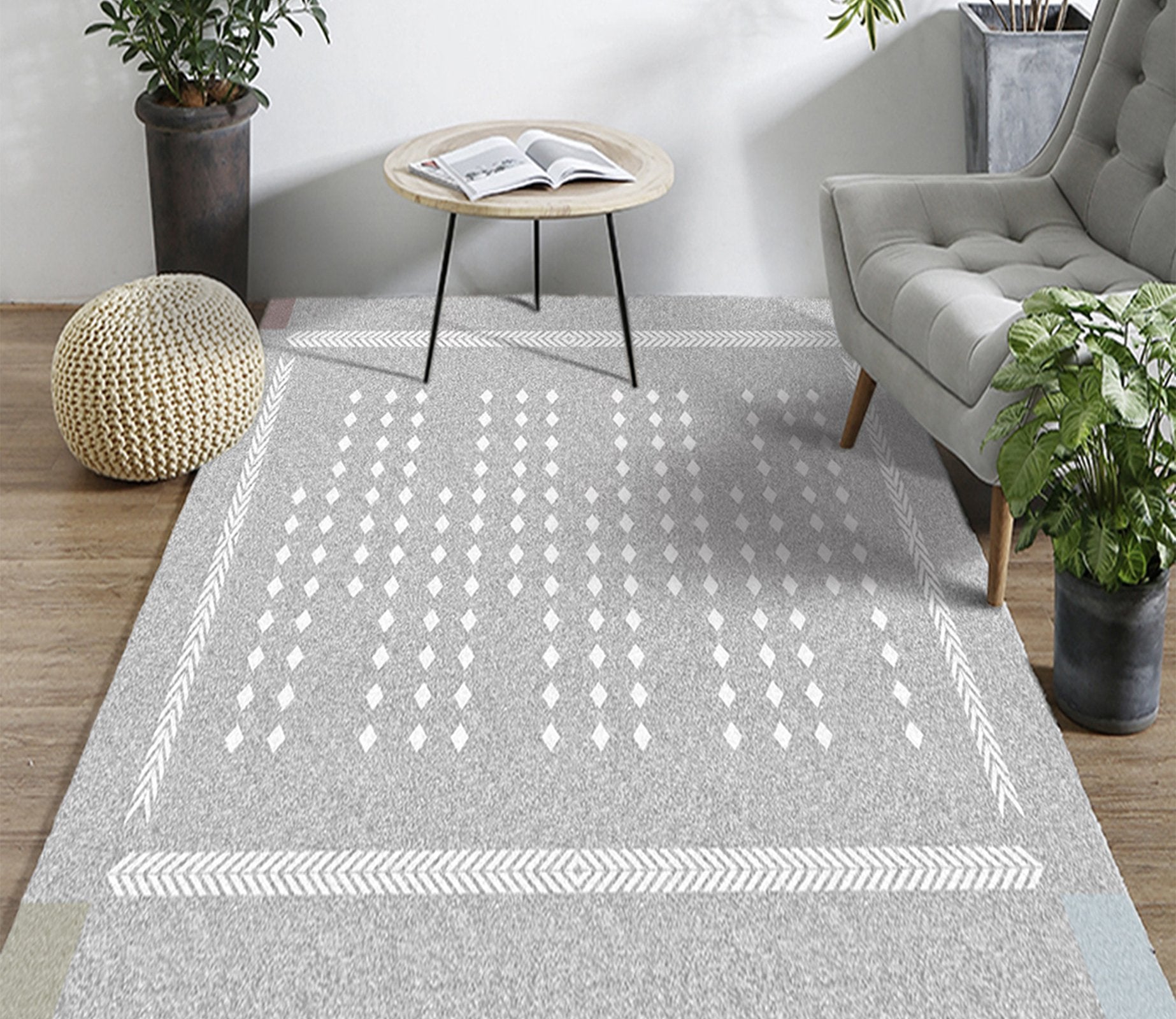 3D White Diamond WG081 Non Slip Rug Mat Mat AJ Creativity Home 