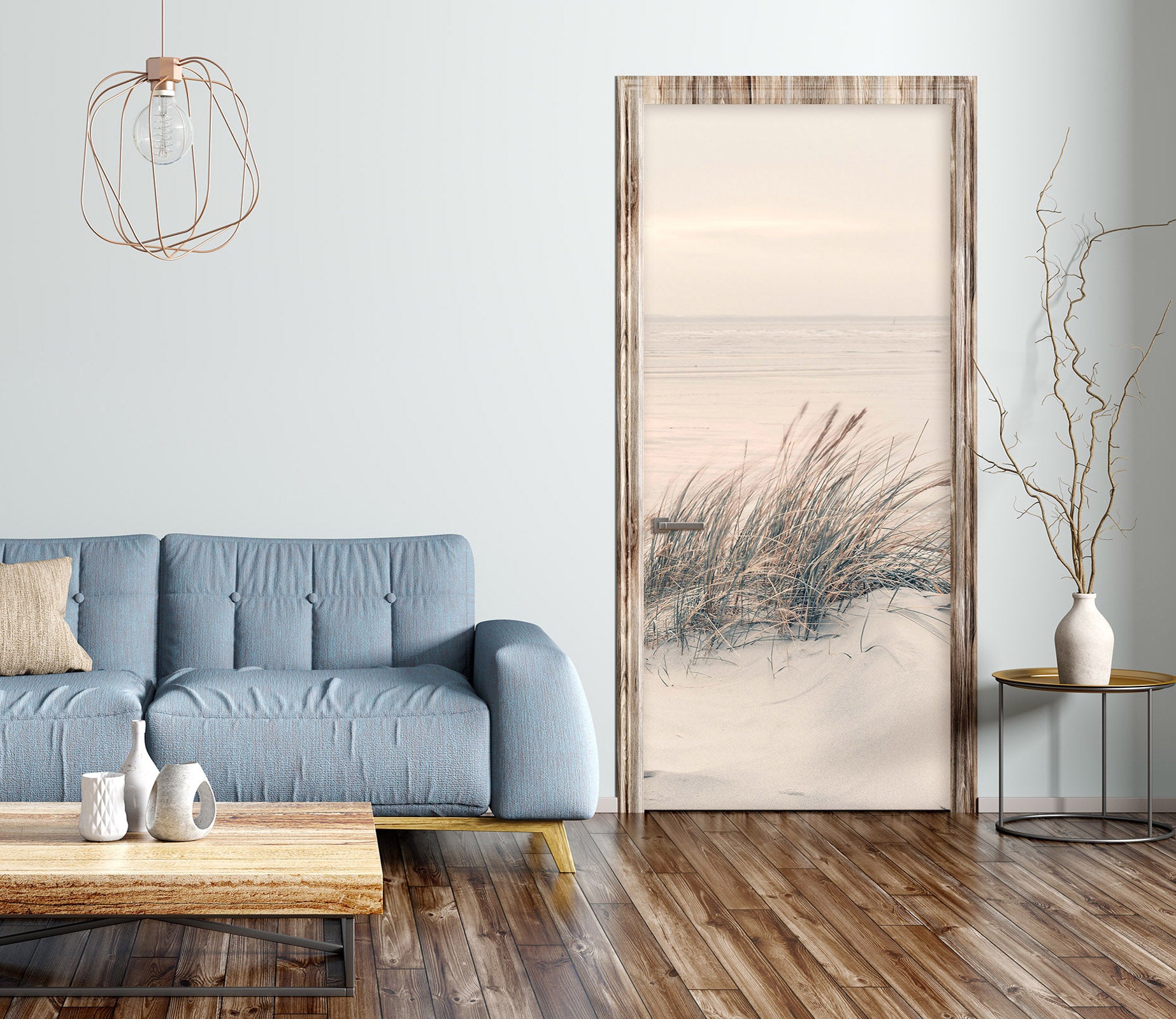 3D Sea Sand Grass 10262 Assaf Frank Door Mural