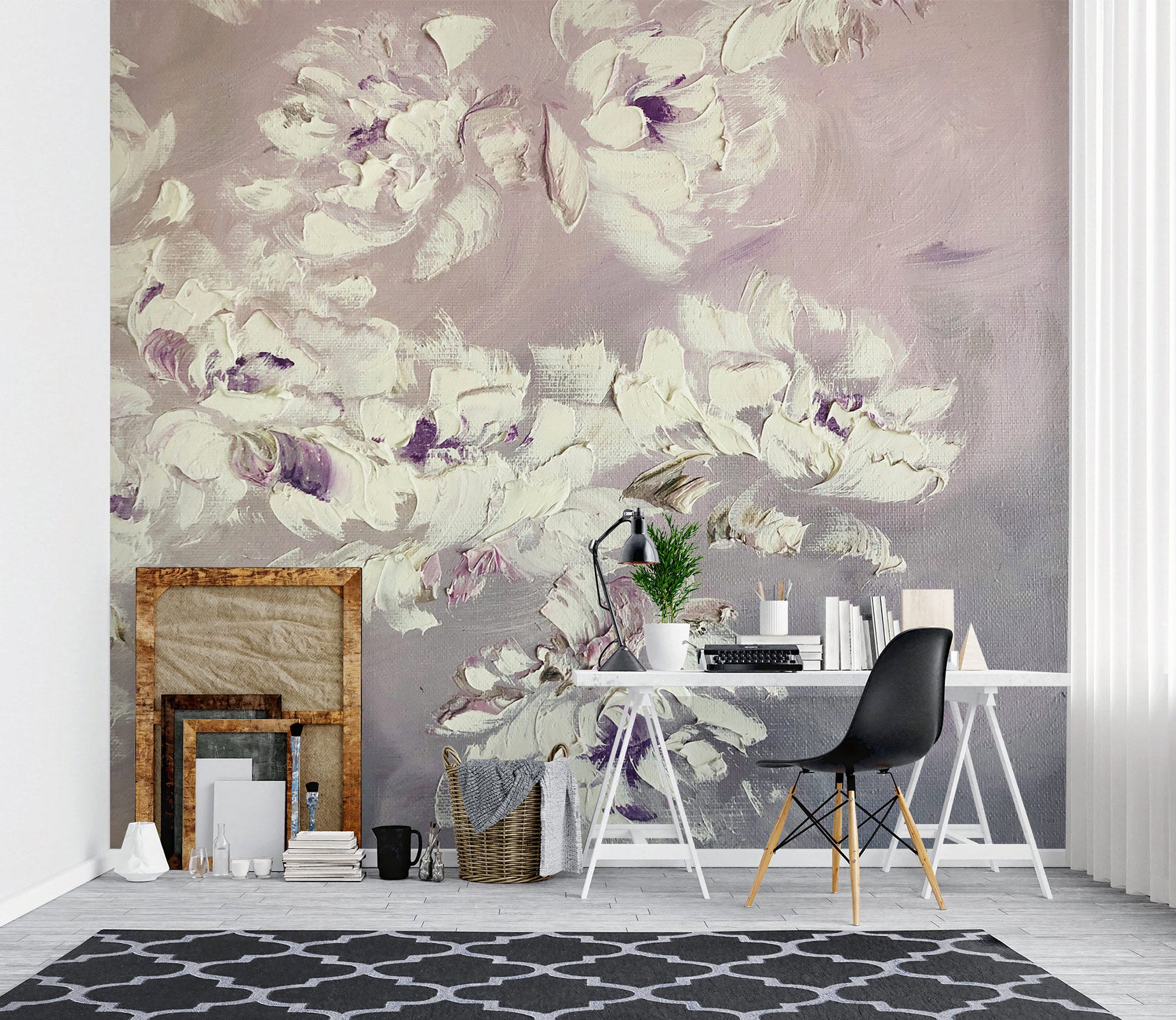 3D White Flower 147 Skromova Marina Wall Mural Wall Murals