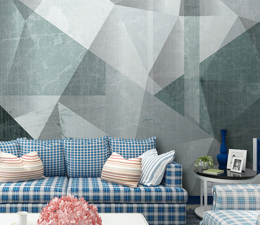 3D Grey Triangle WG003 Wall Murals