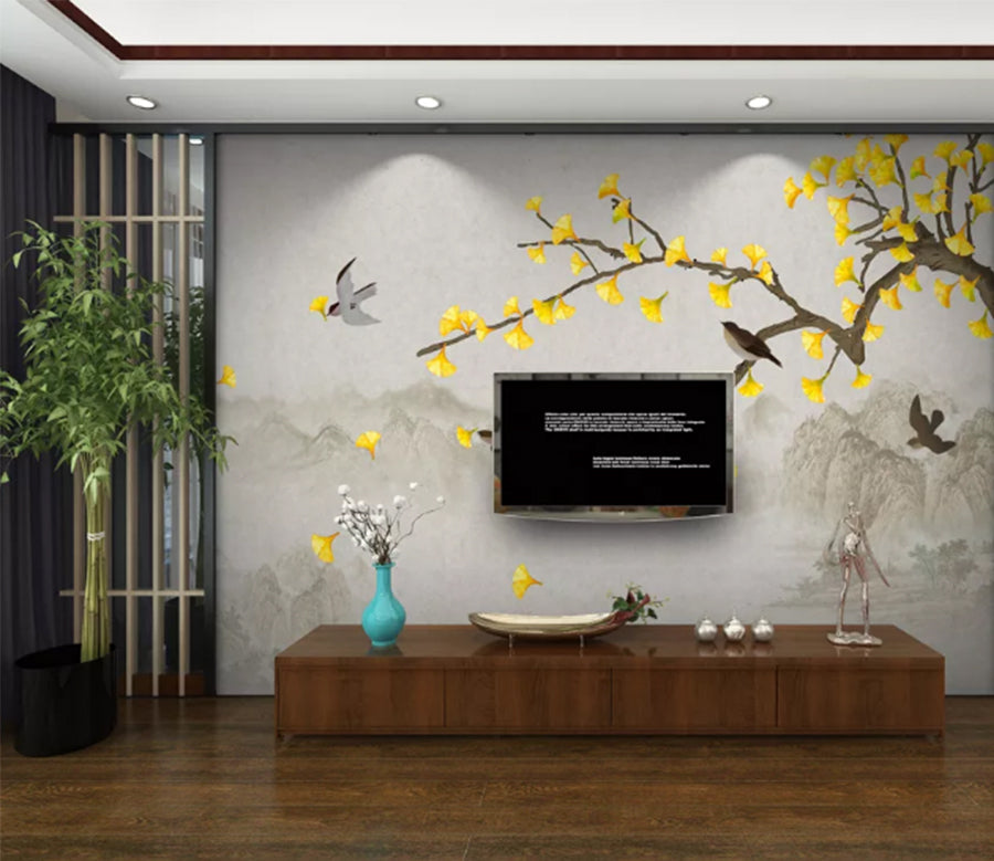 3D Swallow Tree WC480 Wall Murals