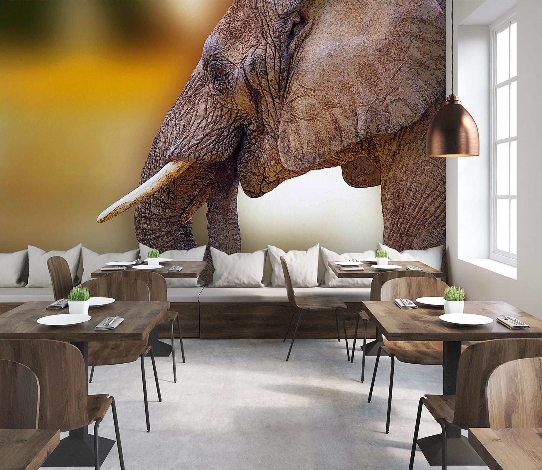 3D Elephant 9106 Alius Herb Wall Mural Wall Murals