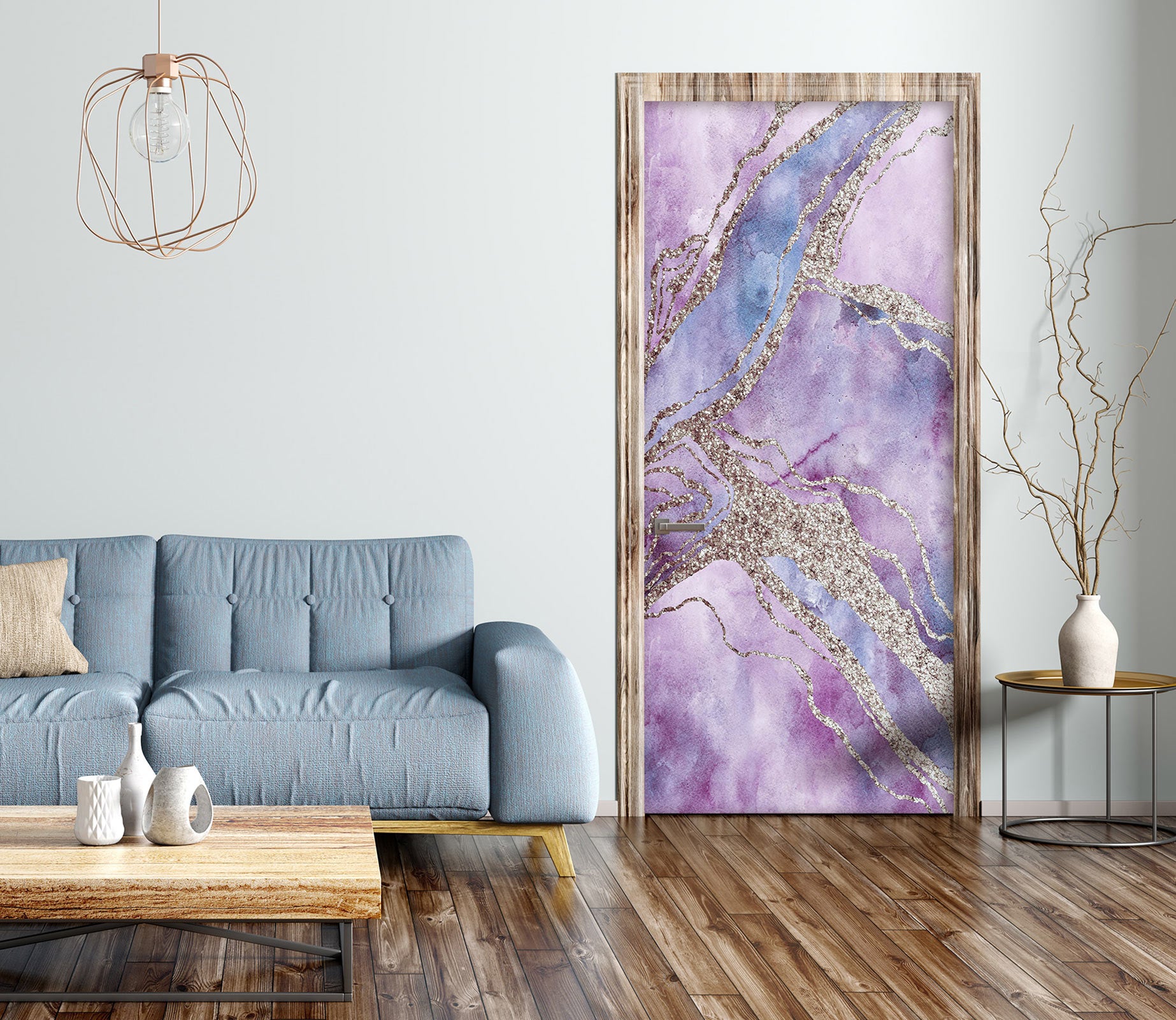 3D Light Purple Pattern 10295 Andrea Haase Door Mural