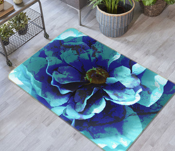 3D Blue Flower 71022 Shandra Smith Rug Non Slip Rug Mat