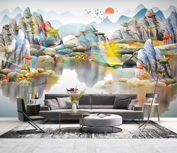 3D Color Mountain WC2265 Wall Murals