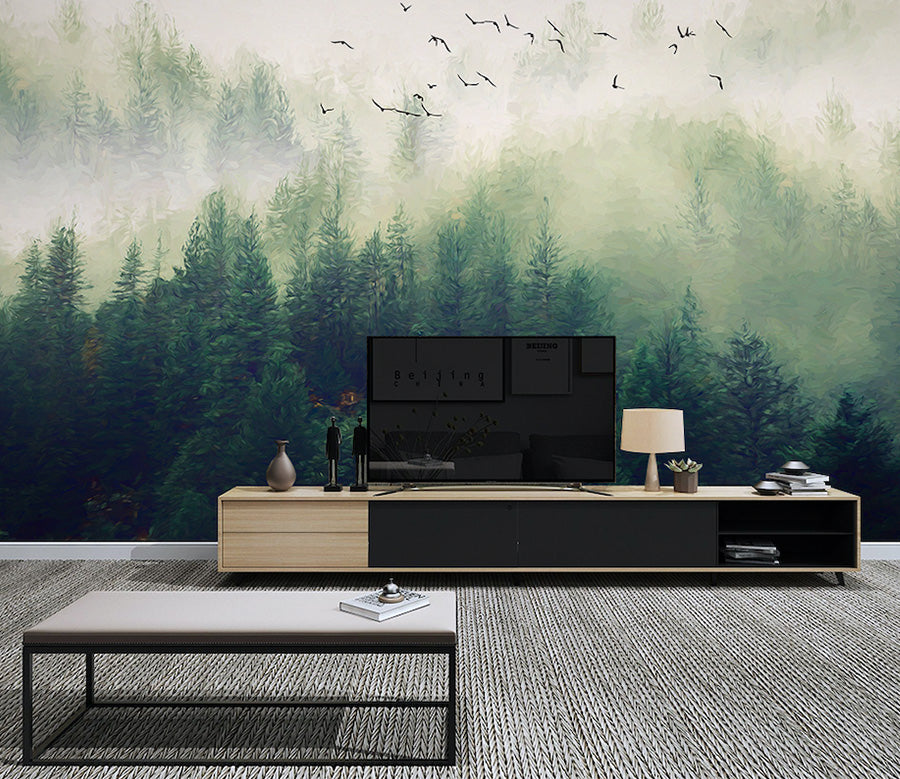 3D Foggy Forest WG076 Wall Murals