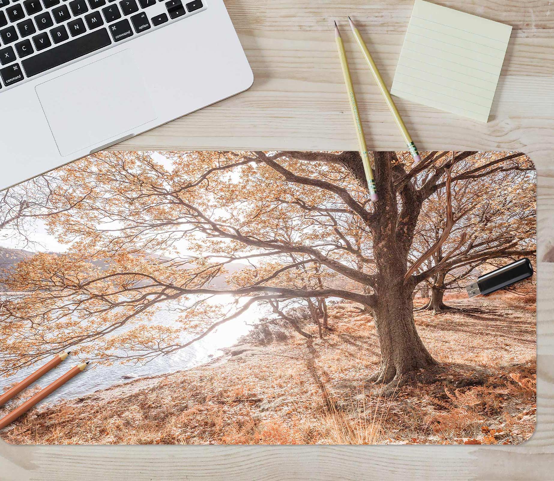 3D Riverside Big Tree 12445 Assaf Frank Desk Mat