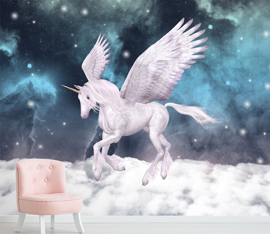 Unicorn Vinyl Wall Sticker Wall Decal - Flying Unicorn Wings Wing Magi –  All Things Valuable