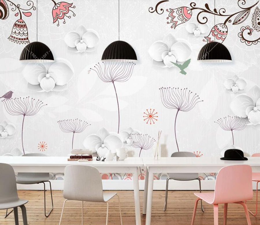 3D Flower Pattern WG730 Wall Murals