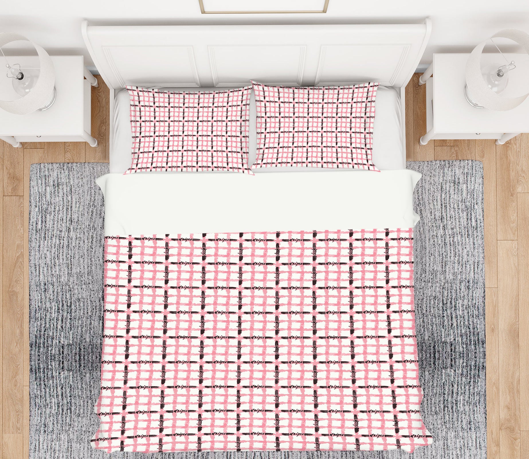 3D Pink Line Plaid 10999 Kashmira Jayaprakash Bedding Bed Pillowcases Quilt