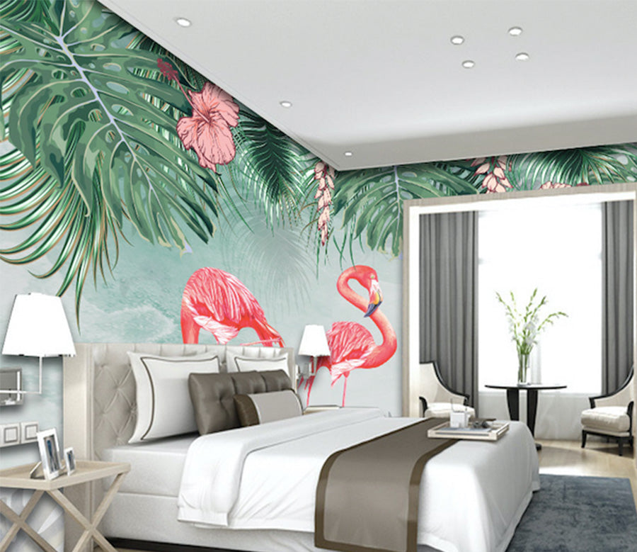 3D Pink Flamingo WG221 Wall Murals