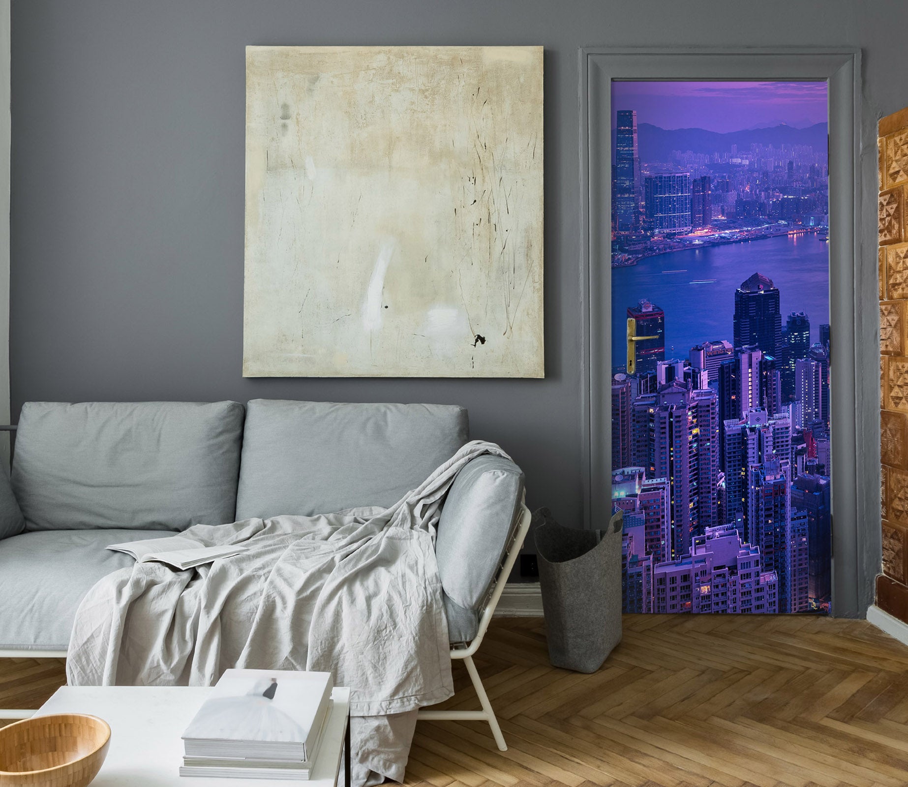 3D High-Rise Buildings Night 119133 Marco Carmassi Door Mural