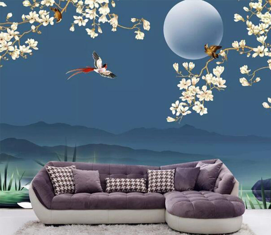 3D Moon Flower WC475 Wall Murals