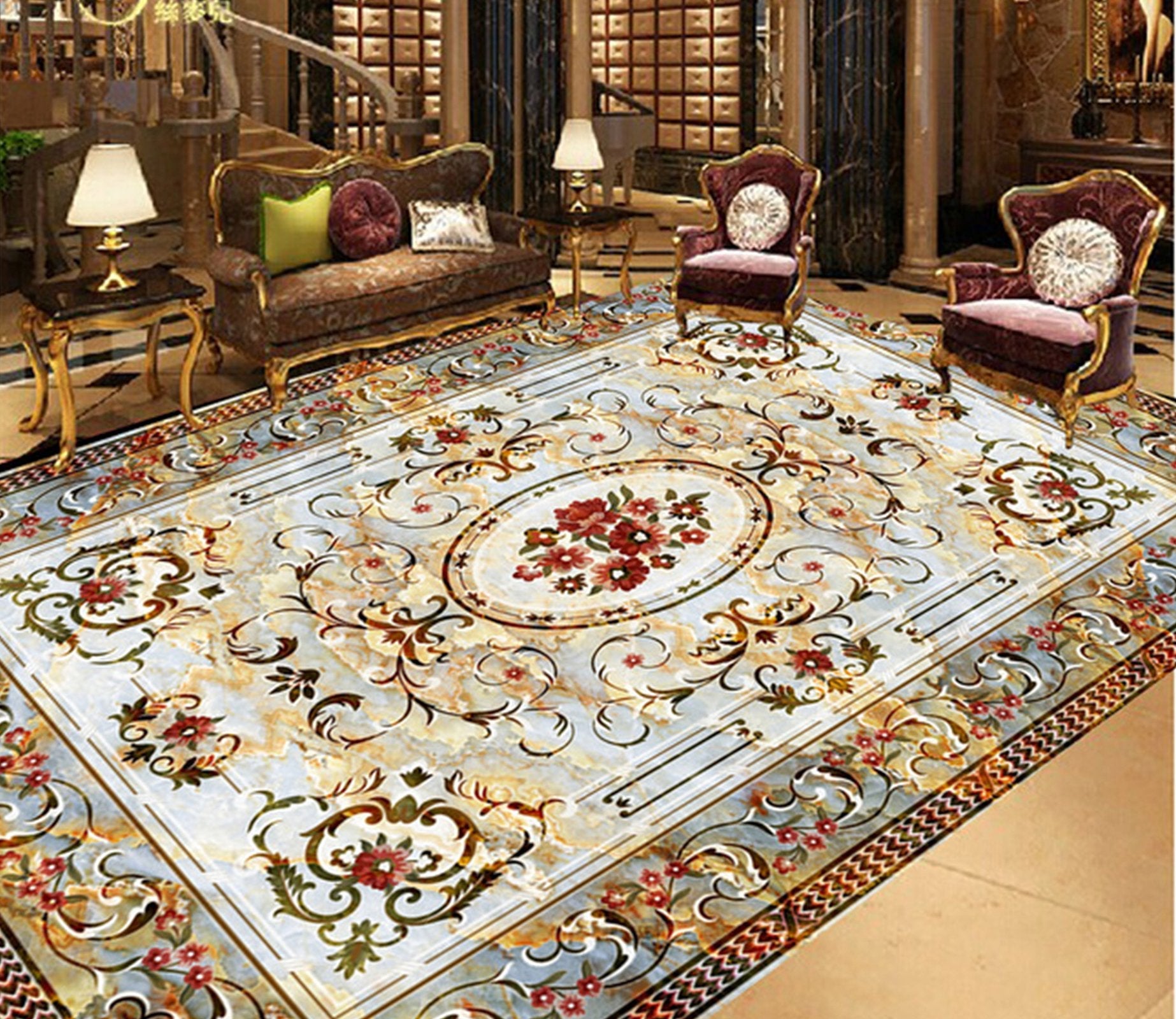 3D Religious Pattern WG007 Floor Mural Wallpaper AJ Wallpaper 2 