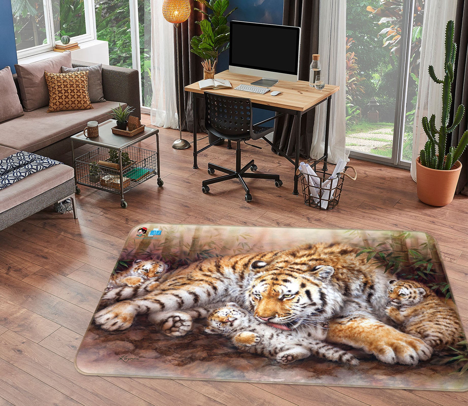 3D Baby Tiger 5641 Kayomi Harai Rug Non Slip Rug Mat