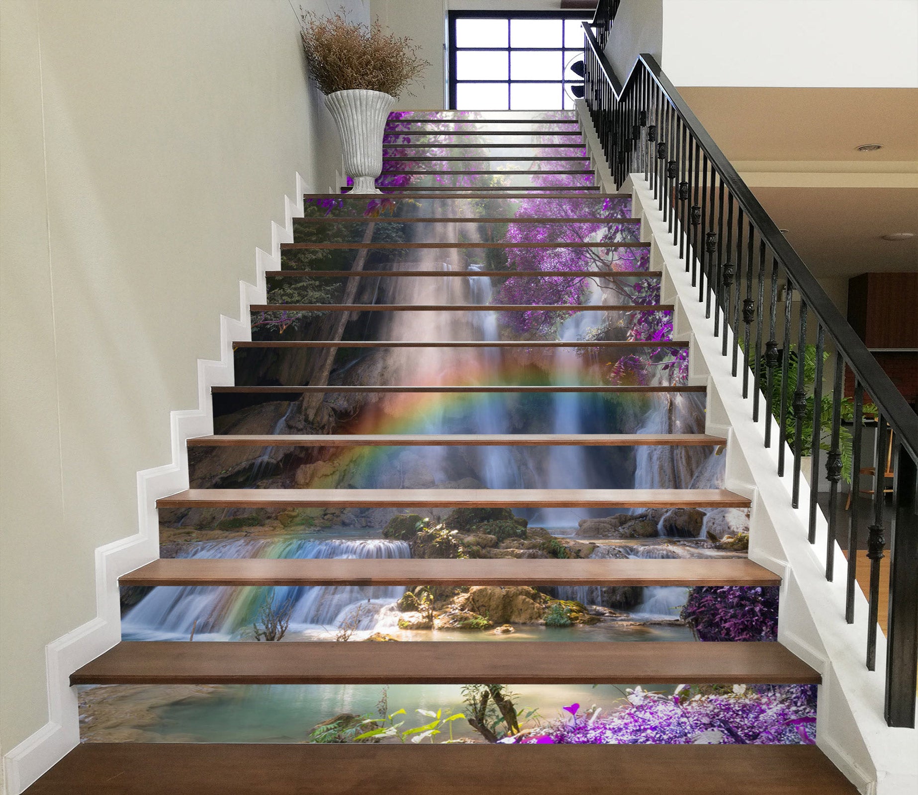3D Rainbow In The Valley 224 Stair Risers