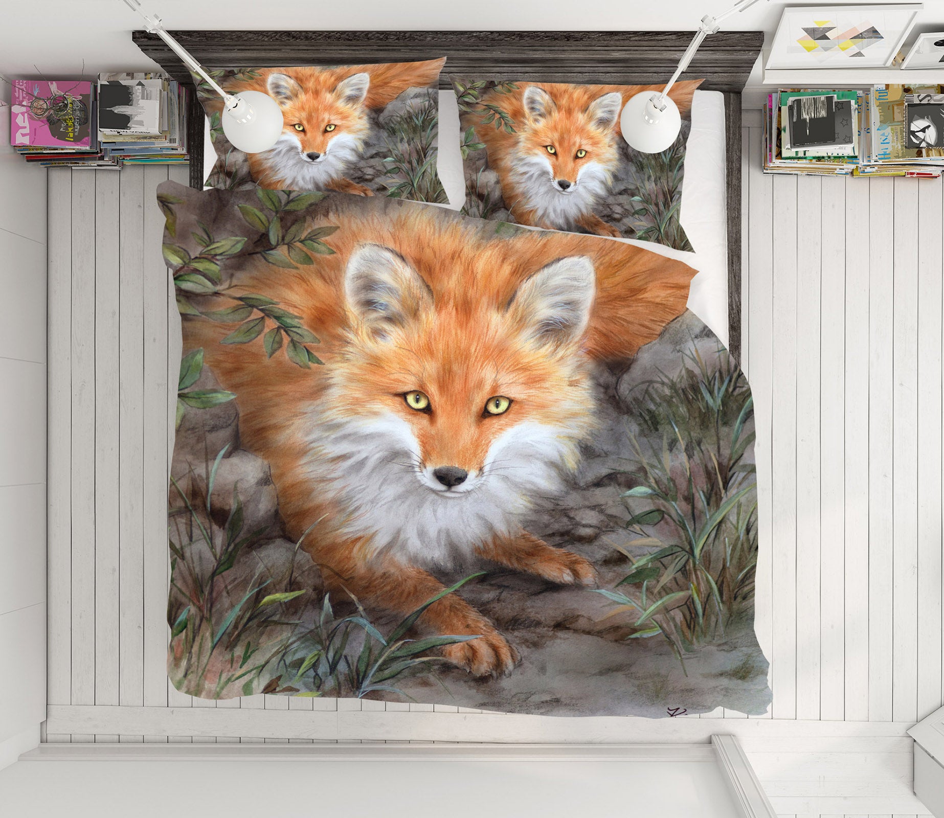 3D Orange Fox 5803 Kayomi Harai Bedding Bed Pillowcases Quilt Cover Duvet Cover